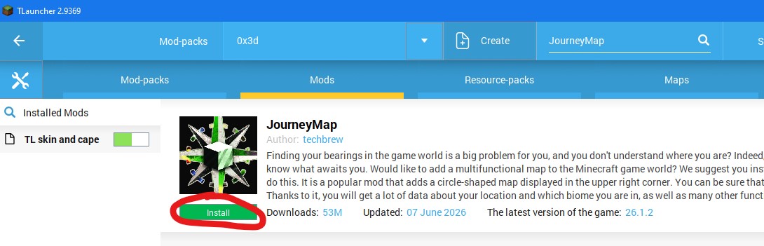 JourneyMap Installatioun